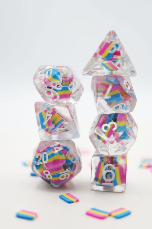 Foam Brain Games: Pansexual Flag 7-Die Set Dice & Gaming Accessories Foam Brain Games