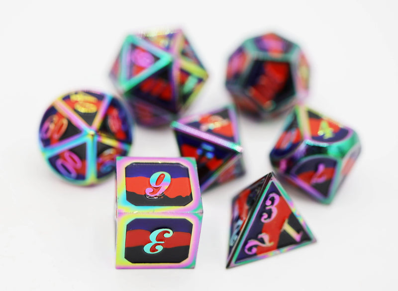 Foam Brain Games: Poly Pride Flag 7-Die Set (Metal) Dice & Gaming Accessories Foam Brain Games
