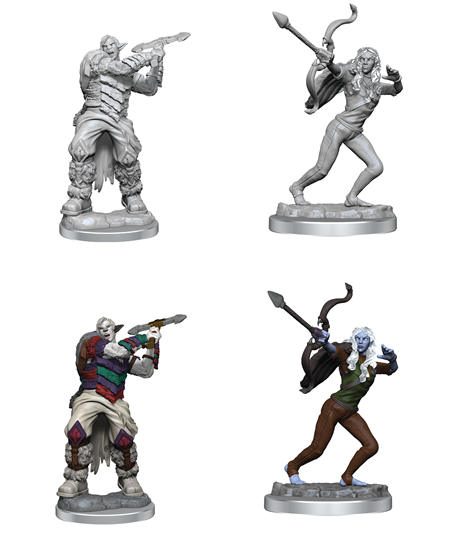 Critical Role Unpainted Miniatures: Ashari Stoneguard & Ashari Skydancer Unpainted Miniatures WizKids