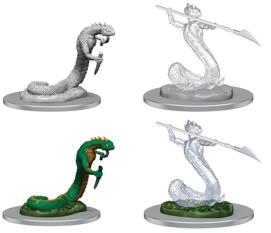 Critical Role Unpainted Miniatures: Serpentfolk & Serpent Ghost Unpainted Miniatures WizKids