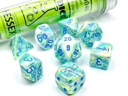 Polyhedral 7-Die Set: Festive - Garden/Blue CHX30046  Chessex Dice Taps Games Edmonton Alberta