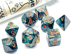 Chessex: Alpestris/Orange Lustrous 7-Die Set Dice & Gaming Accessories Chessex