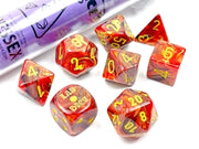 Chessex: 7-Die Set Lab Dice Vortex - Underworld/Yellow Dice & Gaming Accessories Chessex