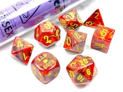 Chessex: 7-Die Set Lab Dice Vortex - Underworld/Yellow Dice & Gaming Accessories Chessex
