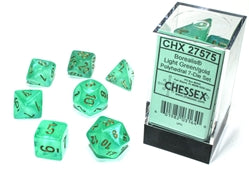 Chessex: 7-Die Set Luminary Borealis - Light Green/Gold Dice & Gaming Accessories Chessex