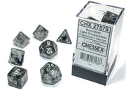 Chessex: 7-Die Set Luminary Borealis - Light Smoke/Silver Dice & Gaming Accessories Chessex
