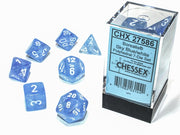 Chessex: 7-Die Set Luminary Borealis - Sky Blue/White Dice & Gaming Accessories Chessex