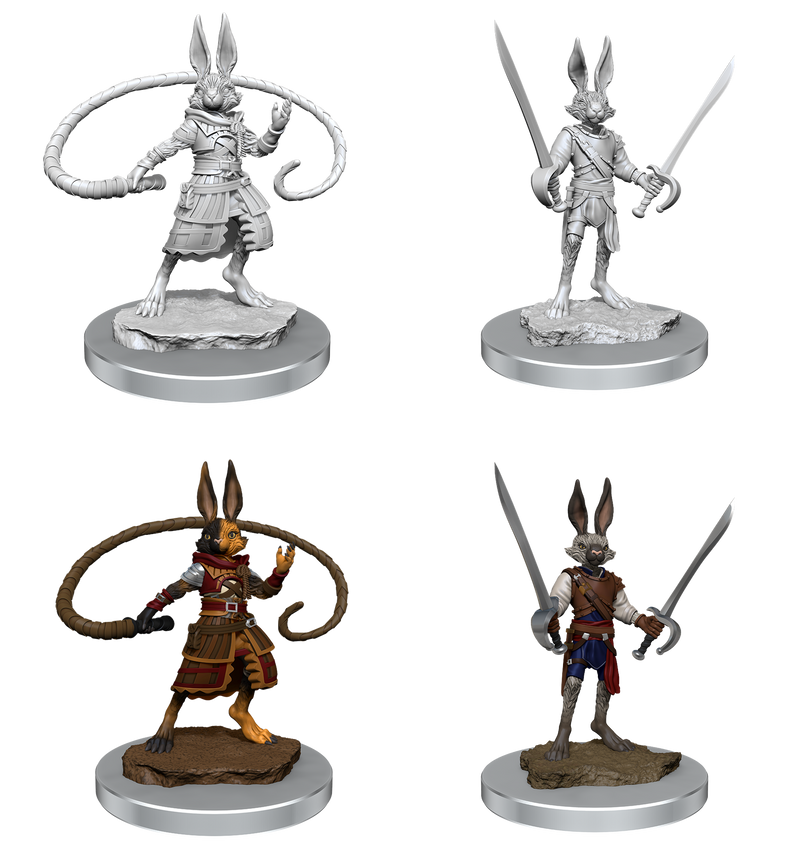 D&D Nolzur's Marvelous Miniatures: W17 Harengon Rogues Unpainted Miniatures WizKids