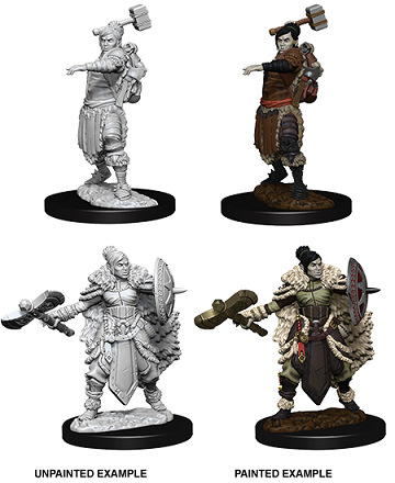 D&D Nolzur's Marvelous Miniatures: W9 Half-Orc Barbarian Unpainted Miniatures WizKids