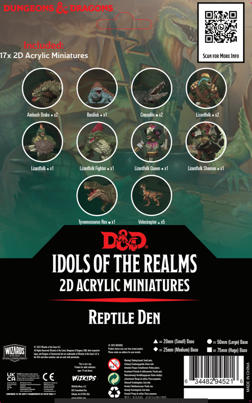 D&D Idols of the Realms: Reptile Den 2D Acrylic Miniatures RPG Miniatures WizKids   