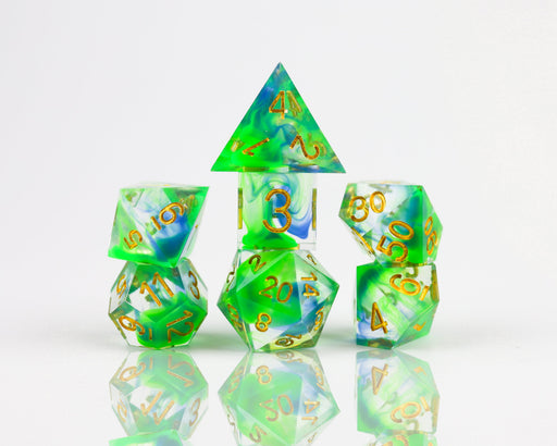 Sirius Dice: Sharp-Edged 7-Die Dice Set - Cyprus Dice & Gaming Accessories Sirius Dice