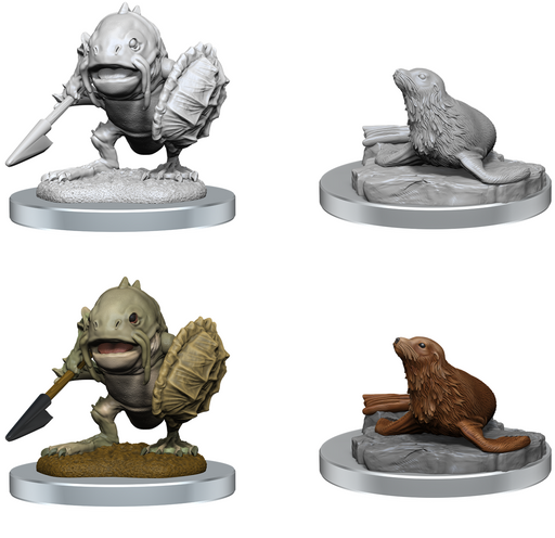 D&D Nolzur's Marvelous Miniature's: W20 Locathah and Seal Unpainted Miniatures WizKids