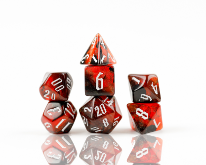 Sirius Dice: 7-Die Dice Set - Cherry Nebula Dice & Gaming Accessories Sirius Dice
