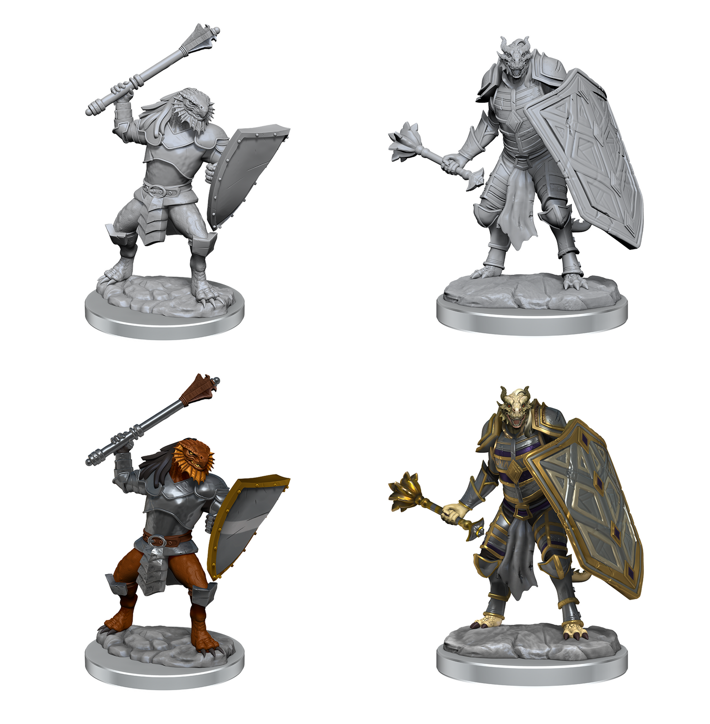D&D Nolzur's Marvelous Miniatures: W18 Dragonborn Clerics Unpainted Miniatures WizKids