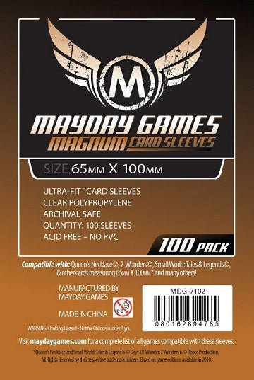 Mayday: 7 Wonders Card Sleeves: 65mm X 100mm 100Ct Card Sleeves Mayday Games