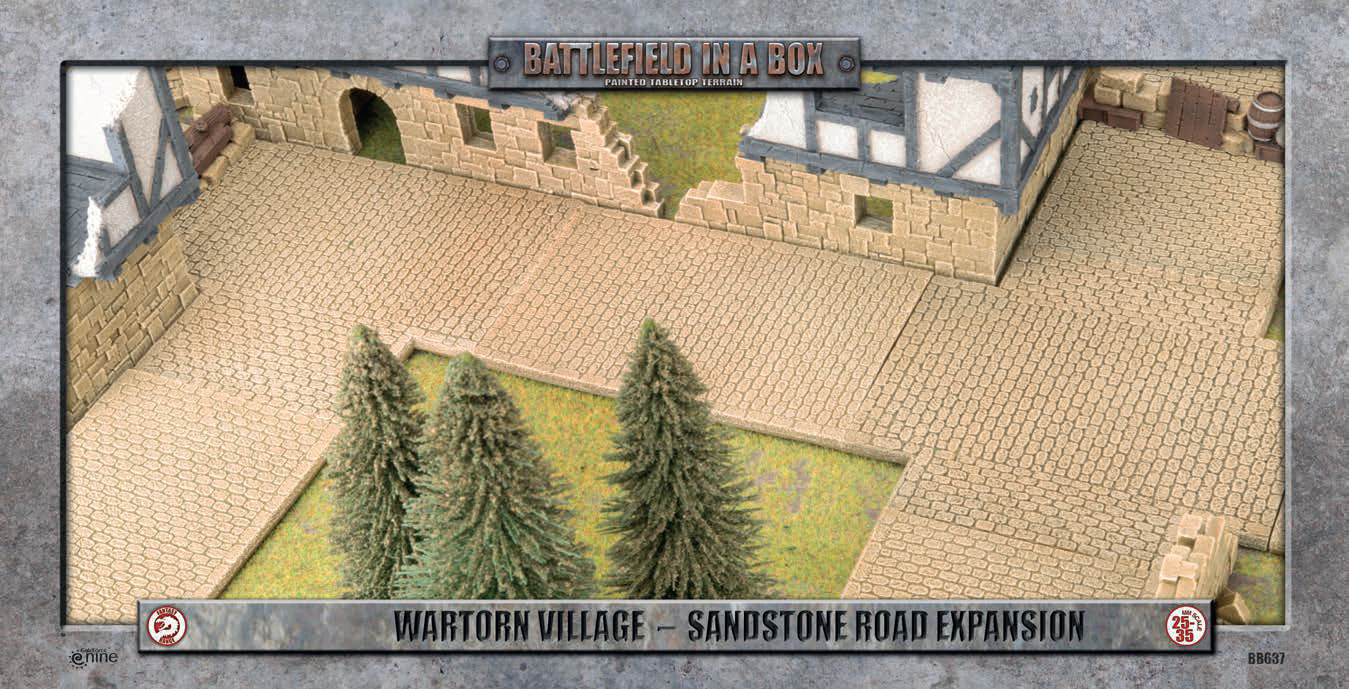 Battlefield in a Box: Wartorn Village Sandstone Road Expansion Terrain Gale Force Nine   