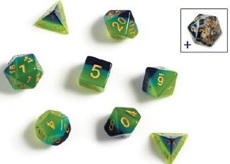 Sirius Dice: 7-Die Dice Set - Green/Blue Dice & Gaming Accessories Sirius Dice