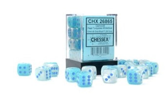 Chessex: 36Ct D6 Dice Set Luminary Gemini - Turquoise-White/Blue (12mm) Dice & Gaming Accessories Chessex