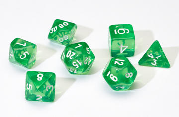 Sirius Dice: 7-Die Dice Set - Green Dice & Gaming Accessories Sirius Dice