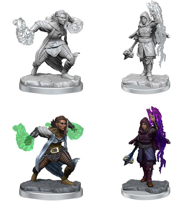 D&D Nolzur's Marvelous Miniatures: W20 Half-Elf Warlock Unpainted Miniatures WizKids