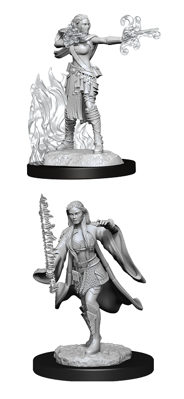 D&D Nolzur's Marvelous Miniatures: W13 Multiclass Warlock + Sorcerer Female Unpainted Miniatures WizKids