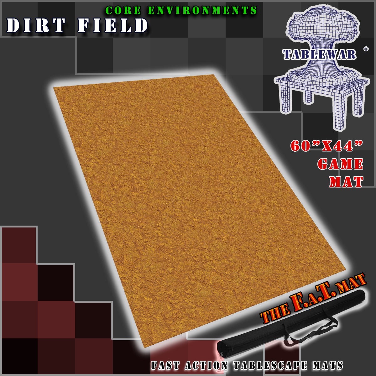 F.A.T. Mats: Core Environment Dirt Field 60"x44" Gaming Mat F.A.T. Mats
