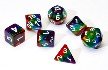 Sirius Dice: Rainbow Translucent 7-die Set Dice & Gaming Accessories Sirius Dice