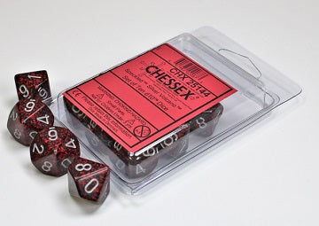 Chessex: Silver Volcano Speckled D10 Dice Set Dice & Gaming Accessories Chessex