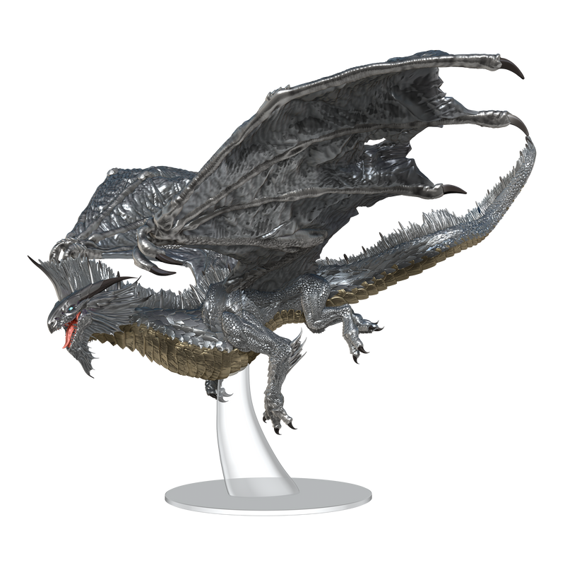 D&D Nolzur's Marvelous Miniatures: Adult Silver Dragon Unpainted Miniatures WizKids