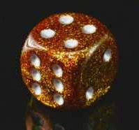 Chessex: 12Ct D6 Dice Set Glitter - Gold/Silver (16mm) Dice & Gaming Accessories Chessex