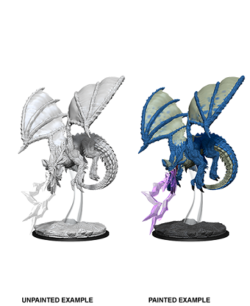 D&D Nolzur's Marvelous Miniatures: W8 Young Blue Dragon Unpainted Miniatures WizKids