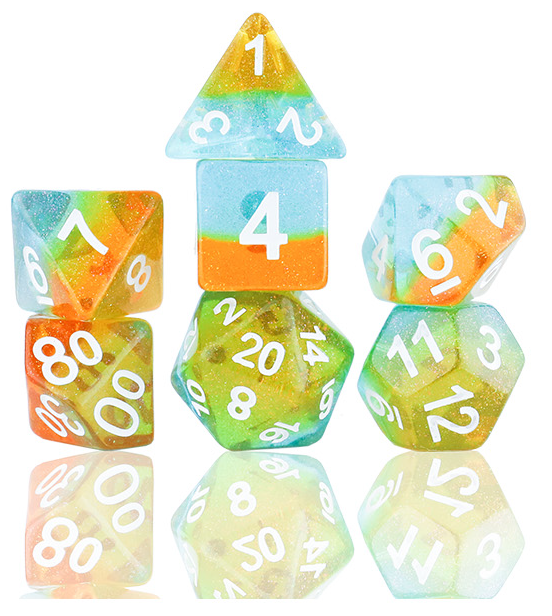 Sirius Dice: 7-Die Dice Set Celestial - Ocean Dusk Dice & Gaming Accessories Sirius Dice