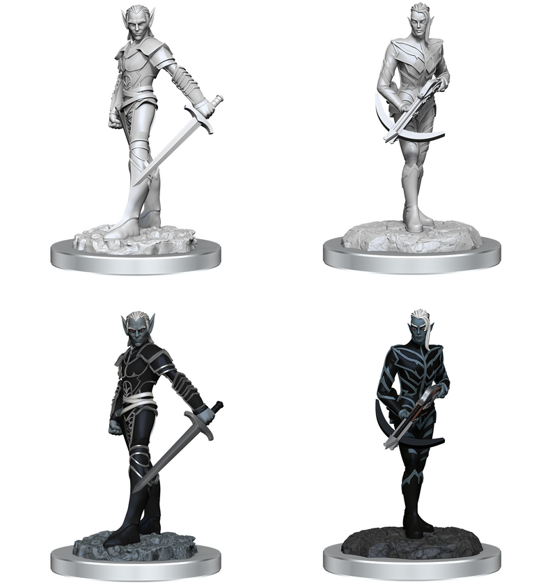 D&D Nolzur's Marvelous Miniatures: W18 Drow Fighters Unpainted Miniatures WizKids