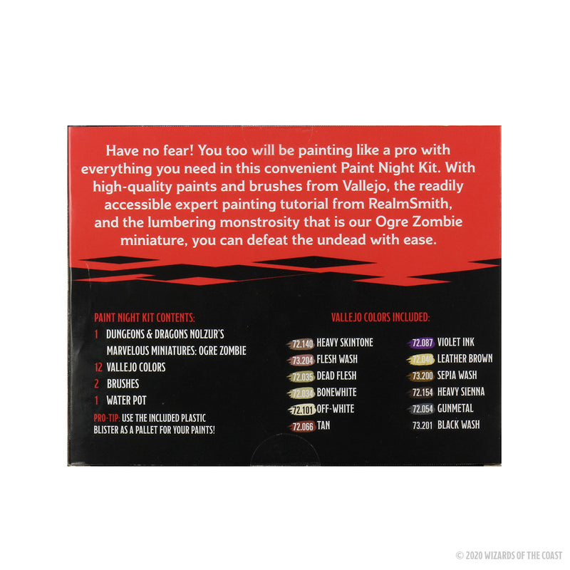 D&D Nolzur's Marvelous Miniatures: Ogre Zombie Paint Night Kit Unpainted Miniatures WizKids
