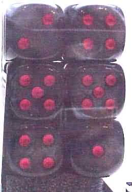 Chessex: 12Ct D6 Dice Set Velvet - Black/Red (16mm) Dice & Gaming Accessories Chessex