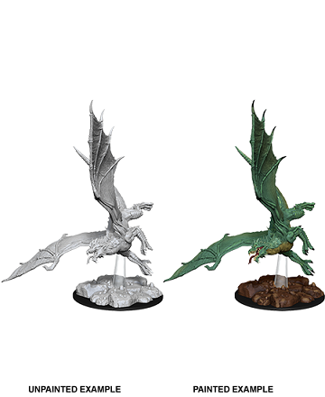 D&D Nolzur's Marvelous Miniature's: W8 Young Green Dragon Unpainted Miniatures WizKids