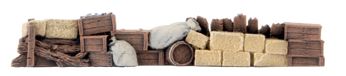 Battlefield in a Box: Wartorn Village Sandstone Barricades Terrain Gale Force Nine   