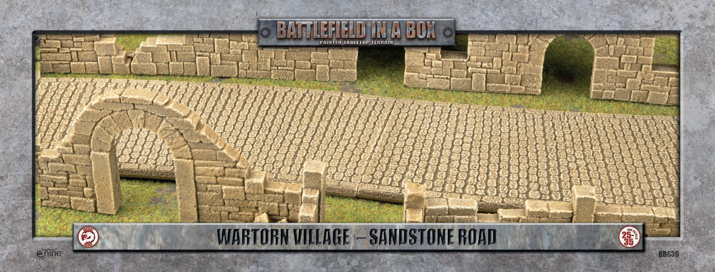 Battlefield in a Box: Wartorn Village Sandstone Road Terrain Gale Force Nine   