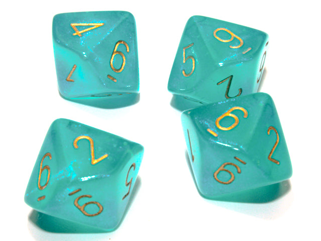 Chessex: Luminary Teal/Gold Borealis D10 Dice Set Dice & Gaming Accessories Chessex