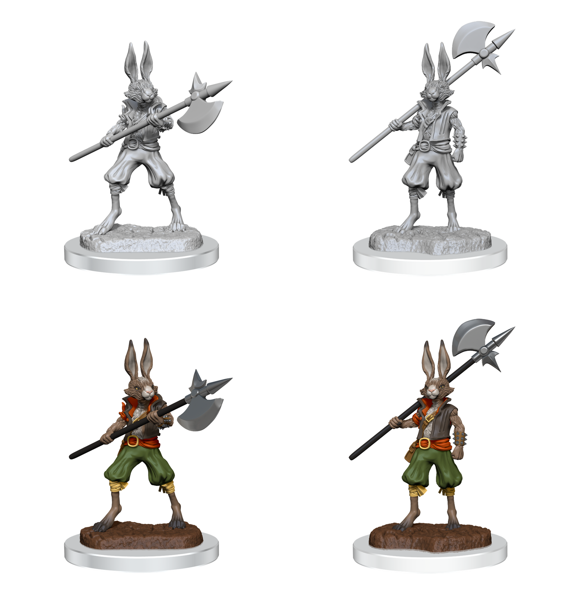 D&D Nolzur's Marvelous Miniatures: W18 Harengon Brigands Unpainted Miniatures WizKids