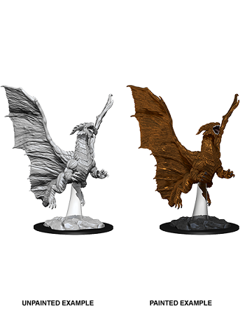 D&D Nolzur's Marvelous Miniatures: W8 Young Copper Dragon Unpainted Miniatures WizKids