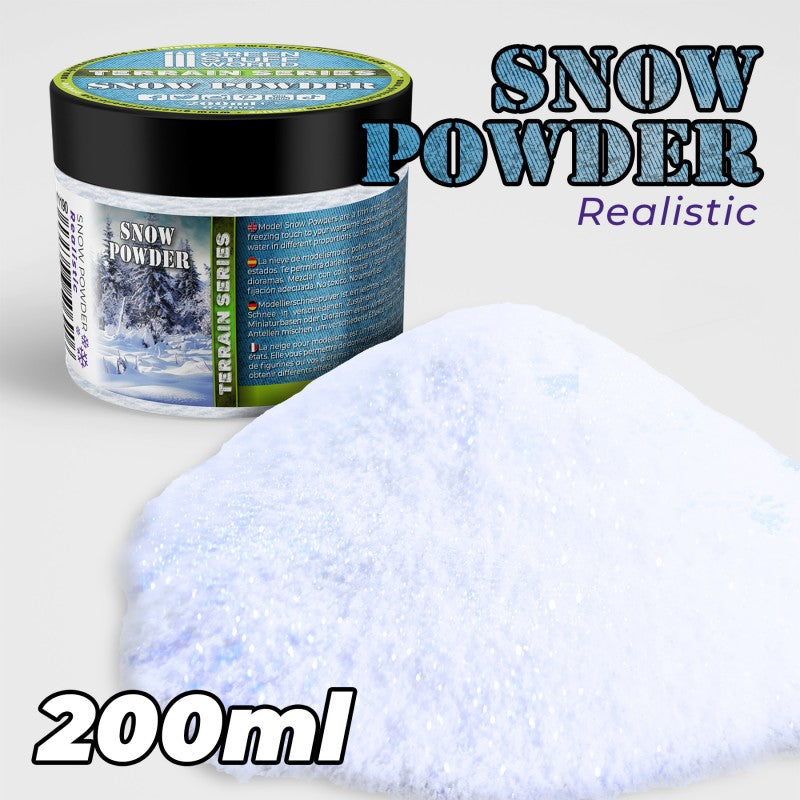 Green Stuff World: Realistic Model Snow Powder 200ml Basing Materials Green Stuff World