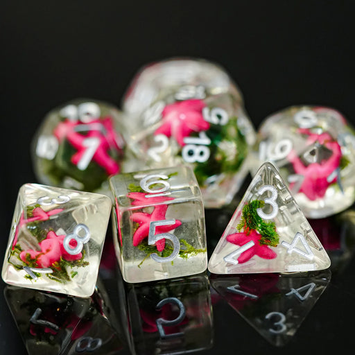 Foam Brain Games: Pink Starfish and Seaweed 7-Die Set Dice & Gaming Accessories Foam Brain Games