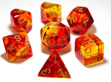 Chessex: Red Yellow Gemini 7-Die Set Dice & Gaming Accessories Chessex