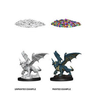 D&D Nolzur's Marvelous Miniatures: W10 Blue Dragon Wyrmling Unpainted Miniatures WizKids