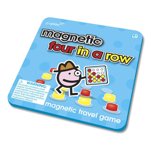 GoPlay Travel game: Magnetic Four in a Row Board Games Wood Expressions   