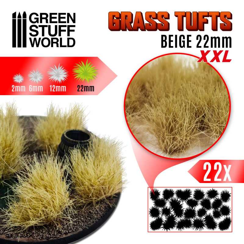 Green Stuff World: Grass Tufts XXL - Beige 22mm Basing Materials Green Stuff World