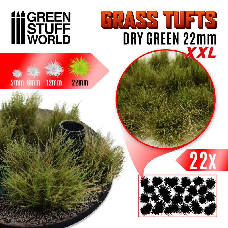 Green Stuff World: Grass Tufts XXL - Dry Green 22mm