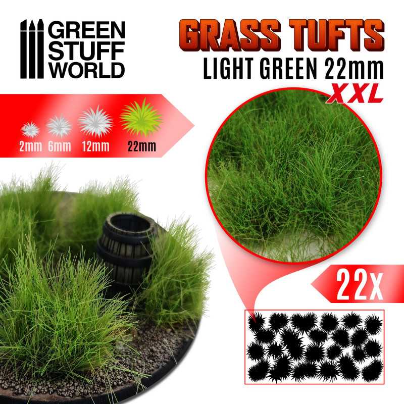 Green Stuff World: Grass Tufts XXL - Light Green 22mm Basing Materials Green Stuff World