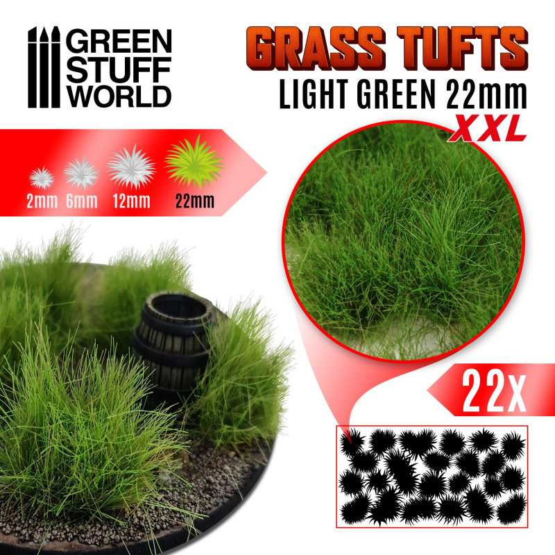 Green Stuff World: Grass Tufts XXL - Light Green 22mm